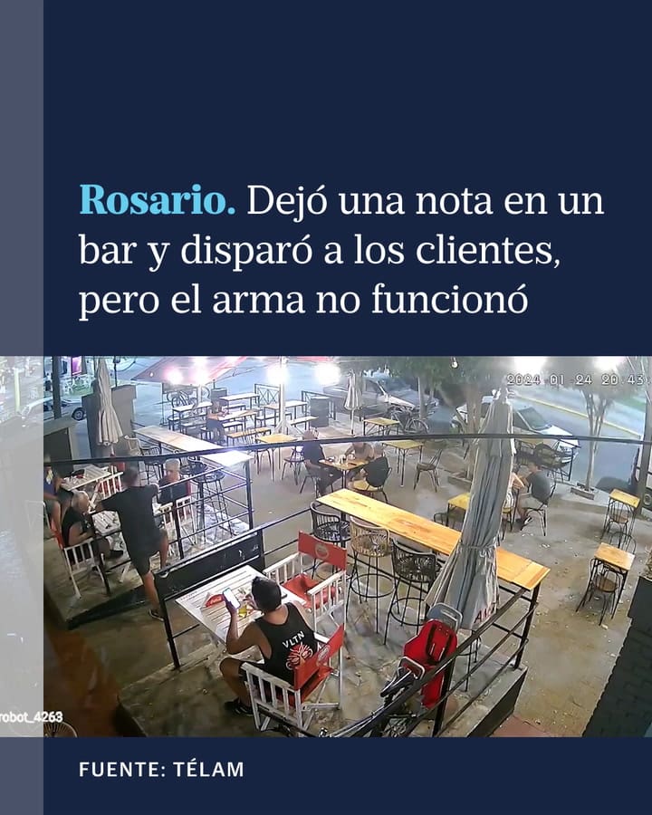 Rosario: dejaron una nota en un bar y quisieron balear a los clientes, pero el arma no funcionó