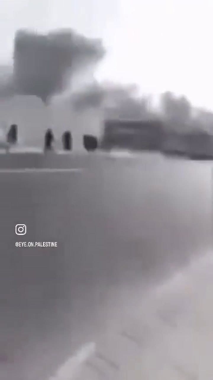 El momento en que impactó el ataque de Israel