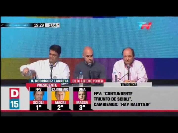 Horacio Rodríguez Larreta: 'Estamos yendo a ballottage'