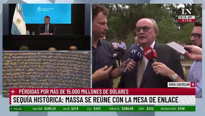 Habló José De Mendiguren, secretario de Industria: 'No podemos hacer decretos para que llueva'