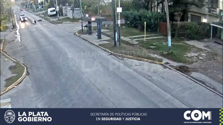 Atropelló a un perro con su moto y salió despedido contra el asfalto