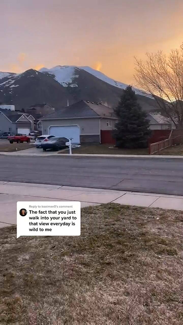 Una joven mostró la vista que tiene desde su jardín en su casa en Utah y asombró a sus seguidores