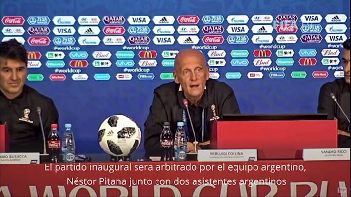 El anuncio que confirmó que Néstor Pitana dirigirá el partido inaugural del Mundial de Rusia - Fuent