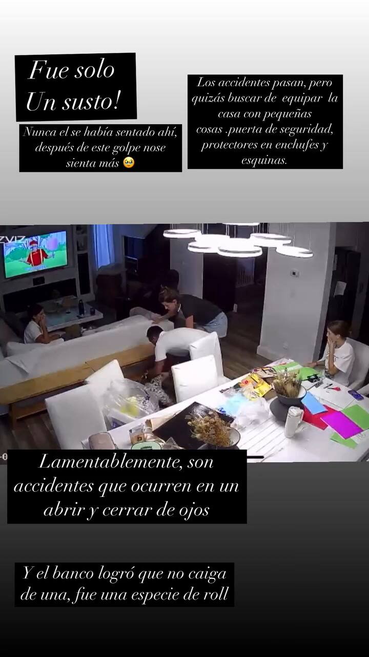 l susto de Mica Viciconte y Fabián Cubero por el fuerte golpe de su hijo Luca