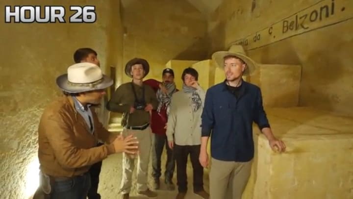 Mrbeast mostró la antigua frase egipcia que encontró en las pirámides