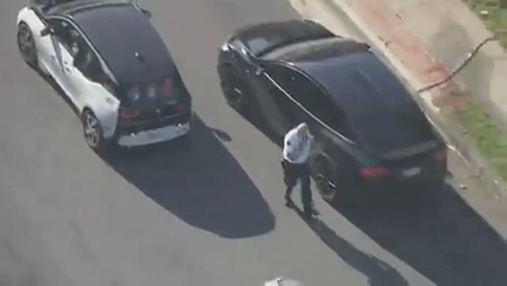 Una transmisión en vivo captó el momento en que un voluntario de policía fue atacado por abejas