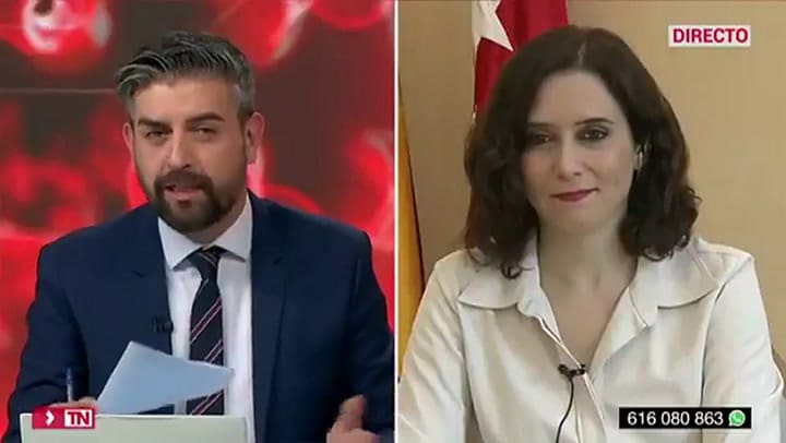 La presidenta de la Comunidad de Madrid tosió en una entrevista, dijo que era alergia y dio positivo