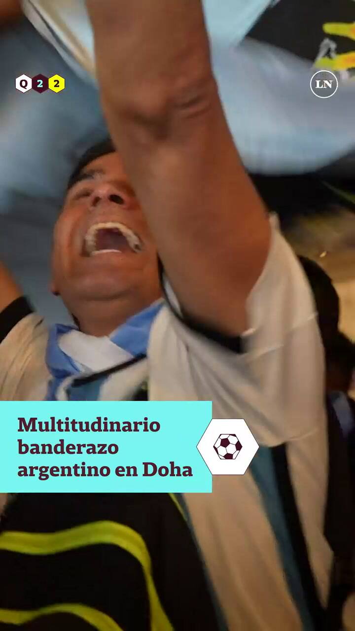 Multitudinario banderazo argentino en Doha a horas de la final