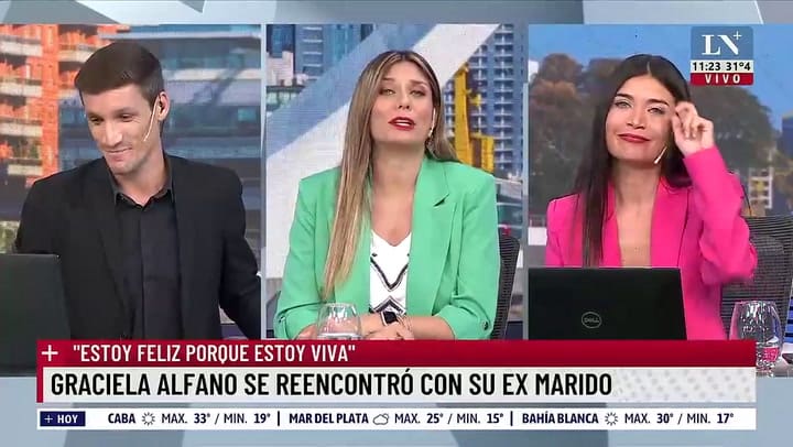Graciela Alfano se reencontró con su ex marido
