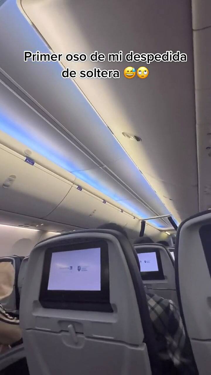 Así fue la despedida de soltera de una mujer en un avión