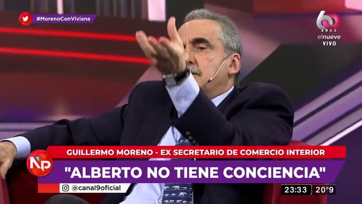 Guillermo Moreno, a Alberto Fernández: 'No tenés perdón de Dios' - Fuente: elnueve