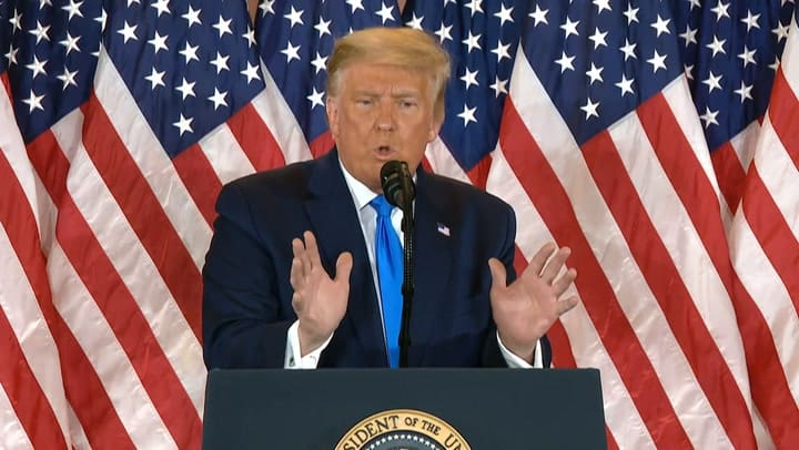 Donald Trump se proclamó ganador y denunció fraude en el recuento - Fuente: AFP