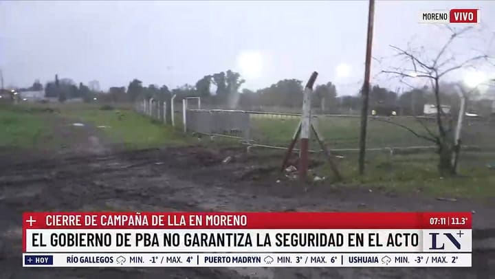 LN+ en el club Villa Angela de Moreno, el lugar elegido por Milei para cerrar la campana