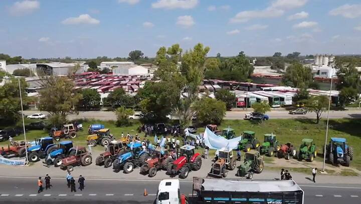 Protesta de productores en Córdoba