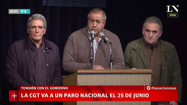 La CGT anunció un paro nacional para el 25 de junio
