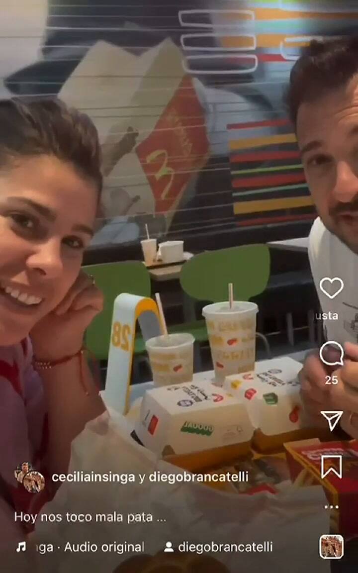 El video que compartió Cecilia Insigna en sus redes junto a su marido, Diego Brancatelli