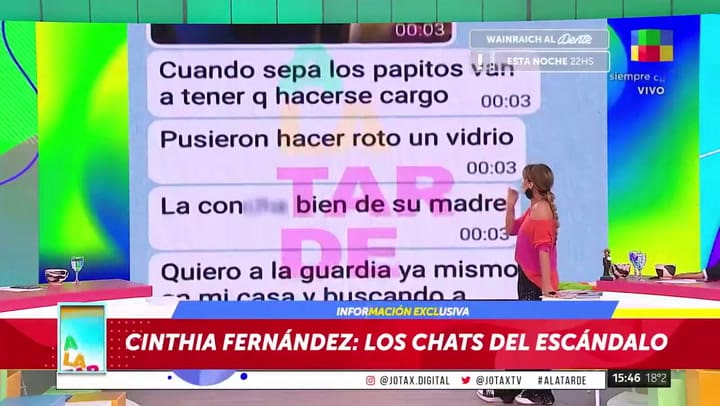 Filtran los explosivos chats entre Cinthia Fernández y los guardias del country la noche del escándalo