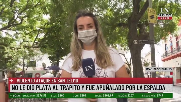 Un turista fue apuñalado por un trapito en San Telmo