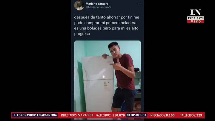 La historia del joven que con tres trabajos logró comprar su heladera