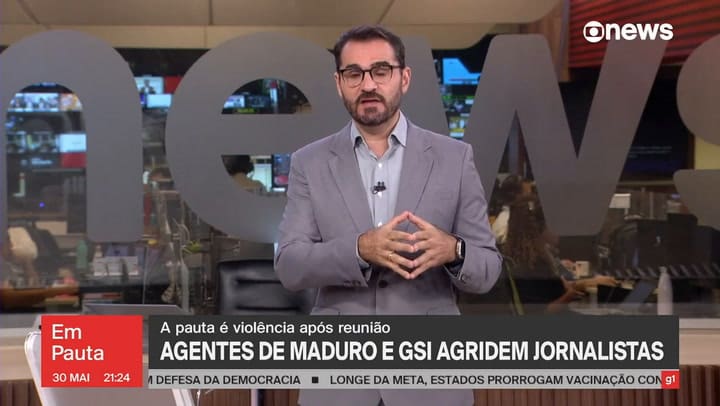 Así fue la agresión a los periodistas en Brasil. Crédito: Globo News