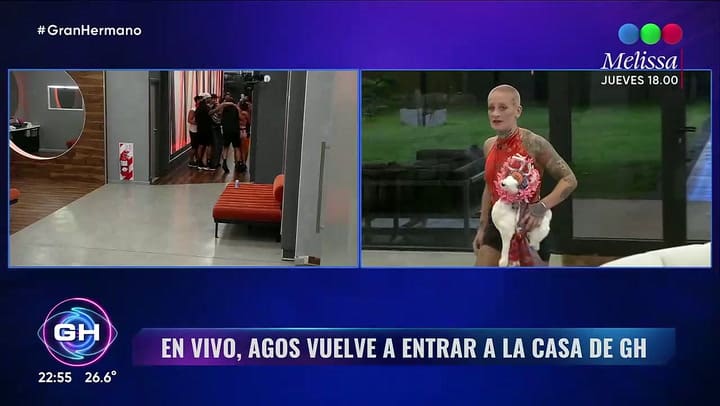 Asi fue la reaccion de los jugadores al ver el regreso de Agostina tras la falsa expulsion de Gran Hermano