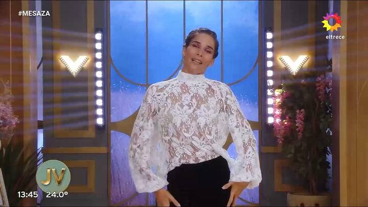 El look otoñal de Juana Viale para este domingo 22/03