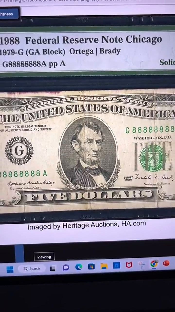 Así es el billete de US$5 que vale poco más de US$2000
