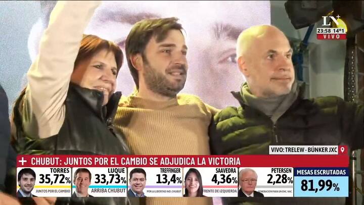 Elecciones en Chubut. Ignacio Torres es el nuevo gobernador electo y anuncia su victoria junto a Hor