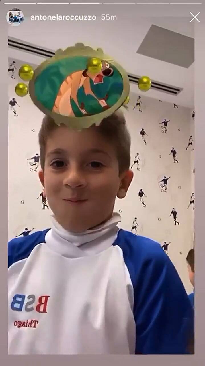 Los hijos de Messi jugaron a los filtros