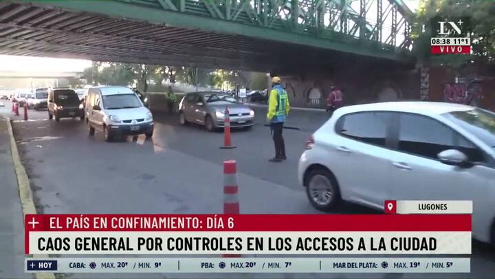 Caos en los accesos a la ciudad por los controles. Día 6 de confinamiento.