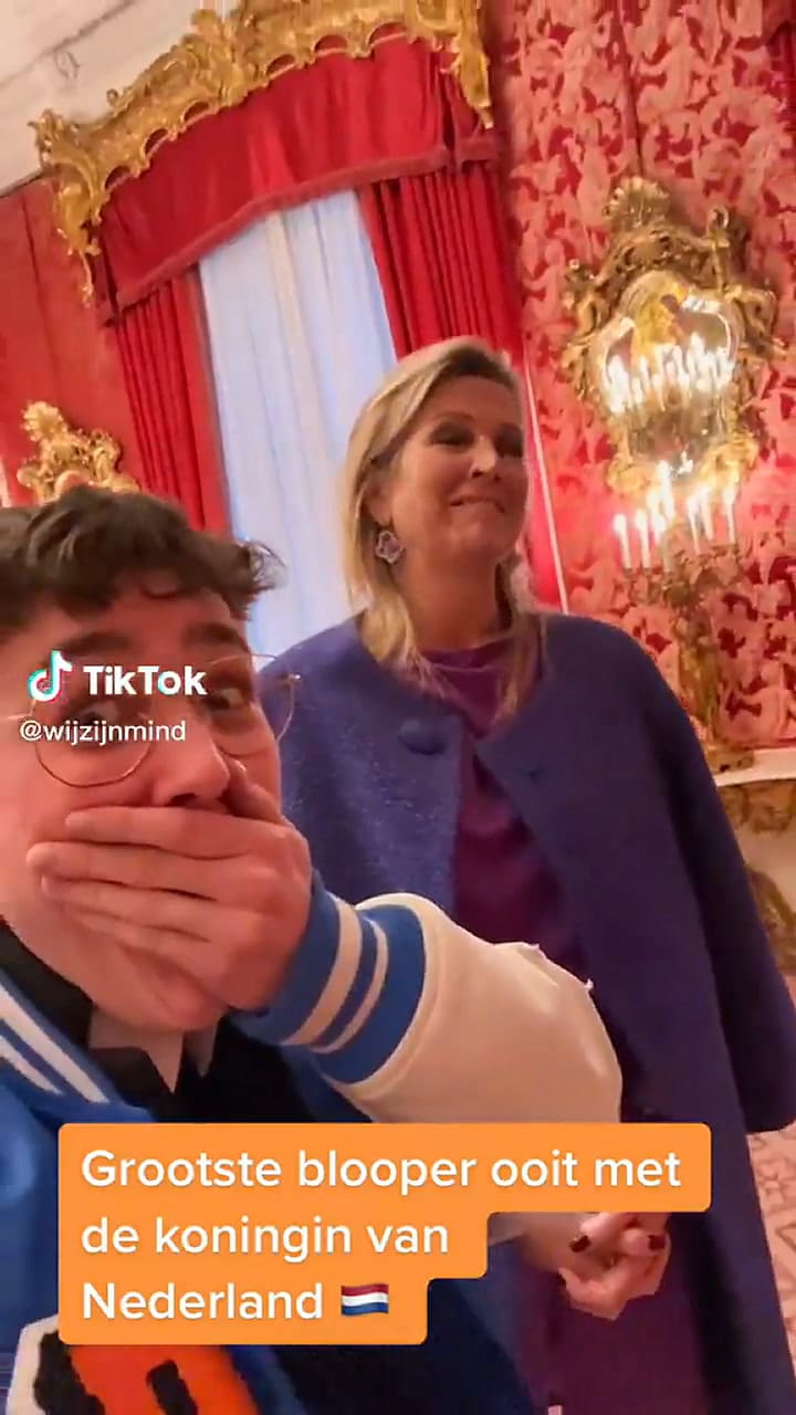 Hizo un TikTok con la reina Máxima de Holanda pero tuvo un error imperdonable