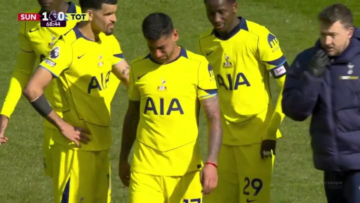 La lesión de Cuti Romero en Sunderland-Tottenham