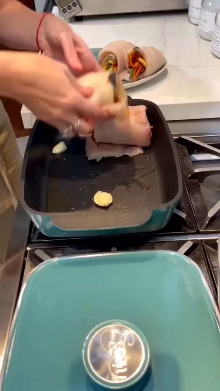 Rollitos de pescado y verduras