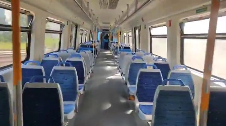 Video from inside the train