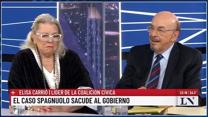 Elisa Carrió opinó sobre el Gobierno de Milei tras el esacándalo de los audios