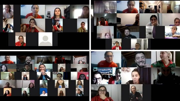 Messi sorprendió a las jugadoras de handball de Huracán y las deportistas estallaron de emoción