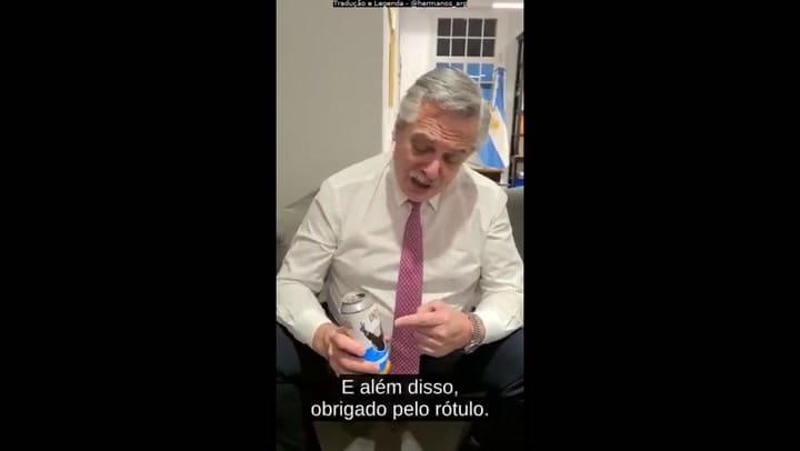 El mensaje de Alberto Fernández para Eduardo 'Chacho' Coudet por una cerveza personalizada