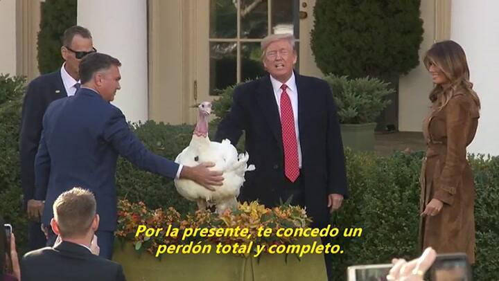 Trump perdona a los pavos pero no a la prensa - Fuente: Reuters