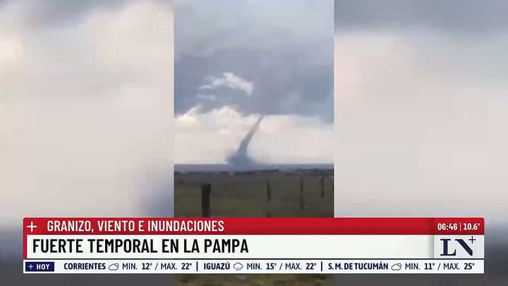 Las imagenes del tornado que se formo en San Luis