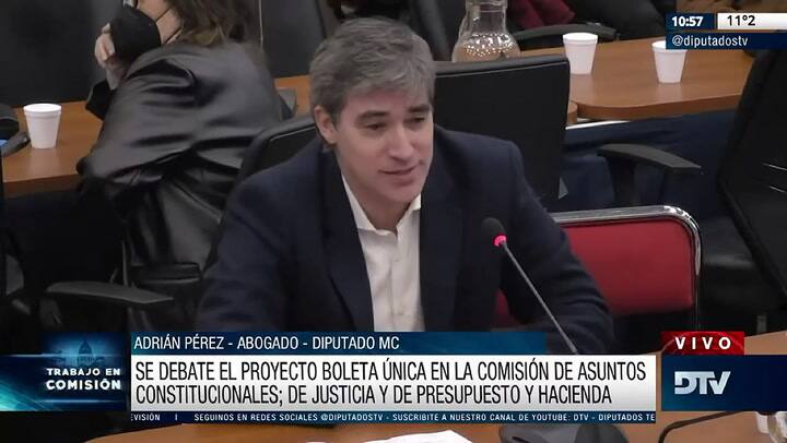 Adrián Pérez fue uno de los que expuso hoy en la comisión de Diputados por la Boleta Única