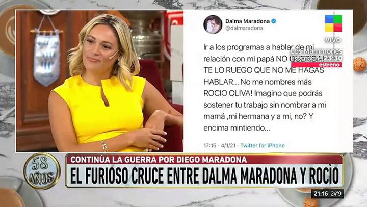 Rocío Oliva le respondió a Dalma: 'Ella suele manejarse con amenazas' - Fuente: América TV