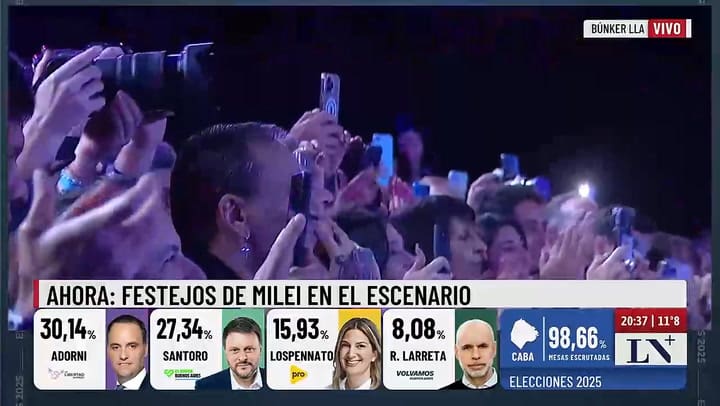 La palabra de Javier Milei tras el triunfo de Manuel Adorni