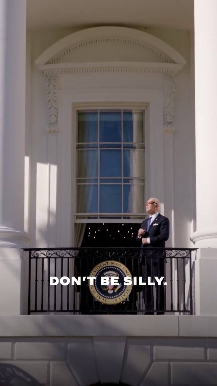 La advertencia de Joe Biden para aquellos que verán el eclipse solar total