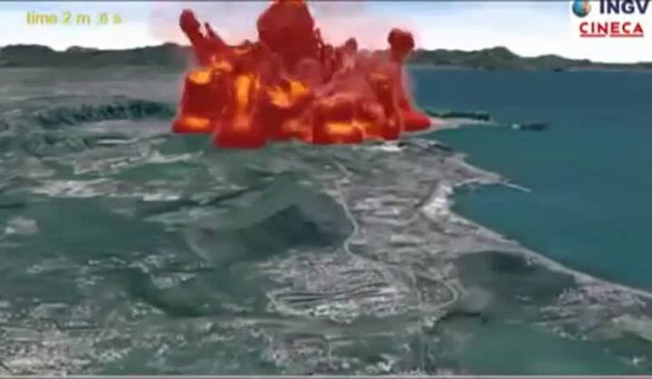 Simulación de la erupción de Campi Flegrei