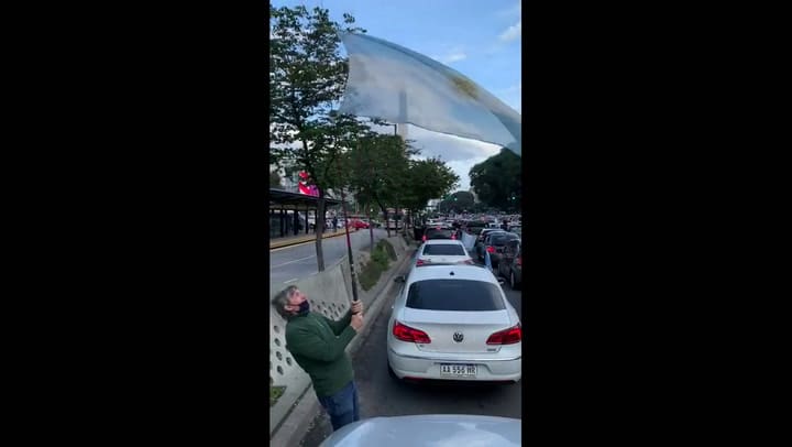 La movilización en el Obelisco