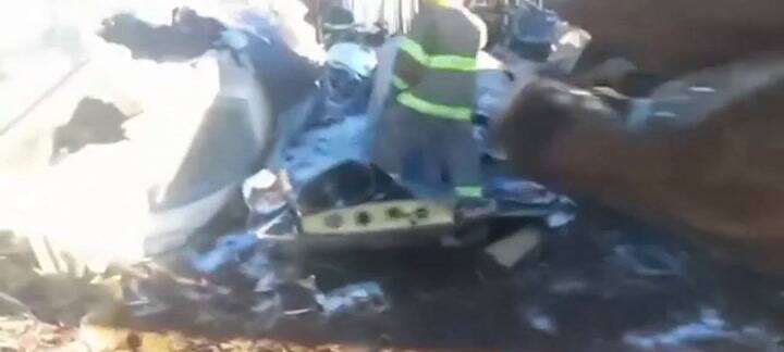 Así quedó el avión sanitario que se estrelló en Río Grande