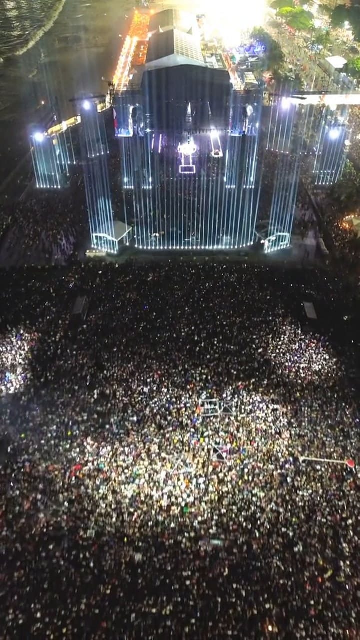 La multitud durante el show de Madonna en Brasil