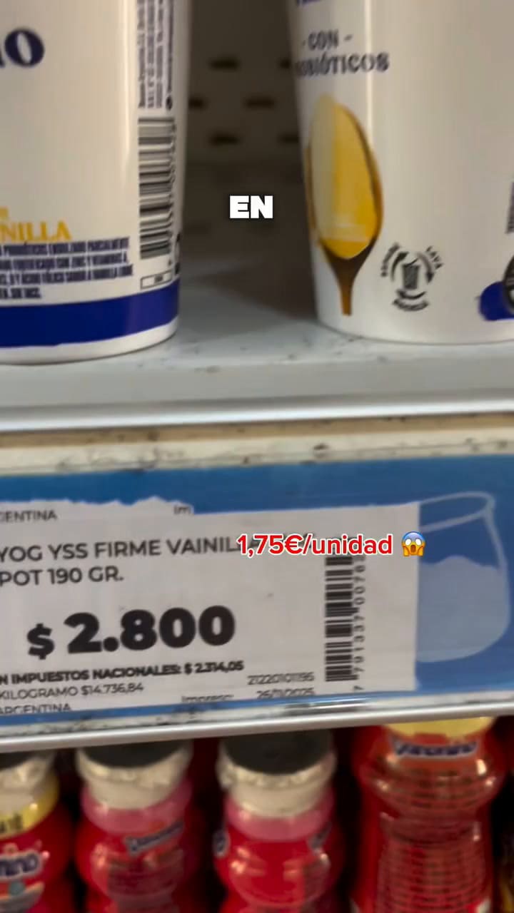 Una española fue al supermercado en Argentina y se asombró por los precios