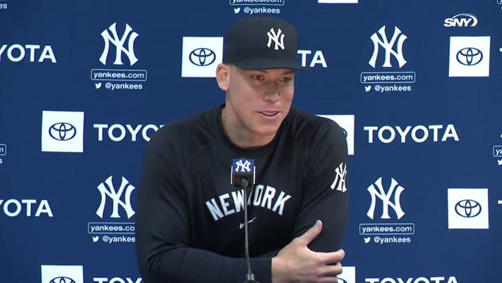 El descargo de Aaron Judge contra Juan Soto a semanas del inicio de temporada en la MLB: “Puede decir lo que quiera, pero no estoy de acuerdo” (X:SnyYankees)