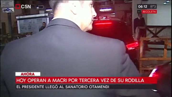 Operan a Mauricio Macri de la rodilla por tercera vez